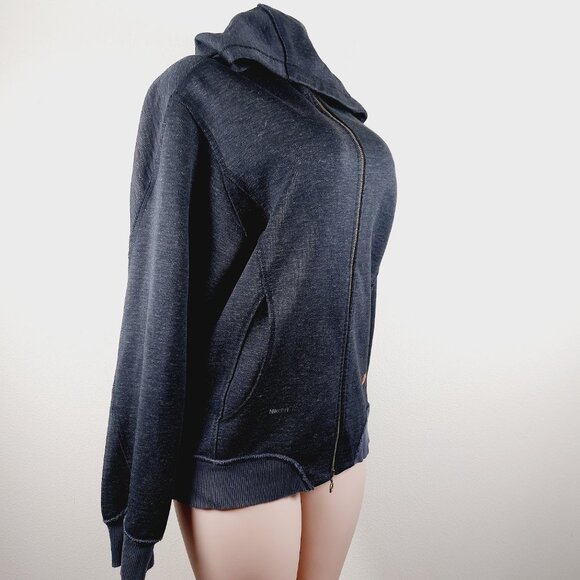 Nike Women's Black Fit Dry Raglon Sleeve Casual Full Zip Hoodie Size L - Picture 4 of 13